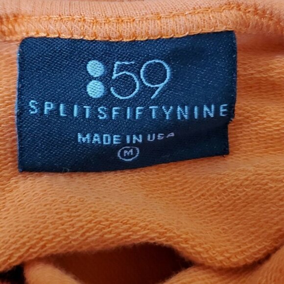 Splits59 Top Medium Womens Orange Long Sleeve‎ Key Hole Criss Cross Back Knit - Picture 7 of 12